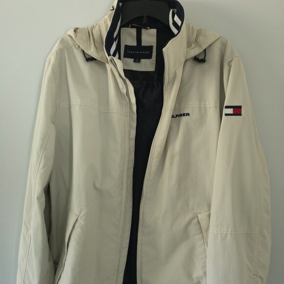 Tommy Hilfiger Men Lightweight Waterproof Regatta Jacket cream L - Picture 5 of 14